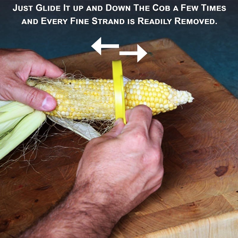 Home-X Corn Brush to Remove Silk - Multifunctional Corn Silk Remover Brush - Vegetable, Fruit, Cucumber and Corn Brush - Easy-to-Use, Durable, and Ergonomically Designed Double Row Corn Desilker - Image 4